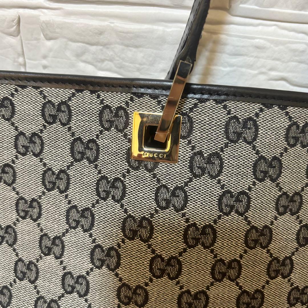【極美品】GUCCI グッチ トートバッグ　GGキャンバス×レザー　巾着2個付き