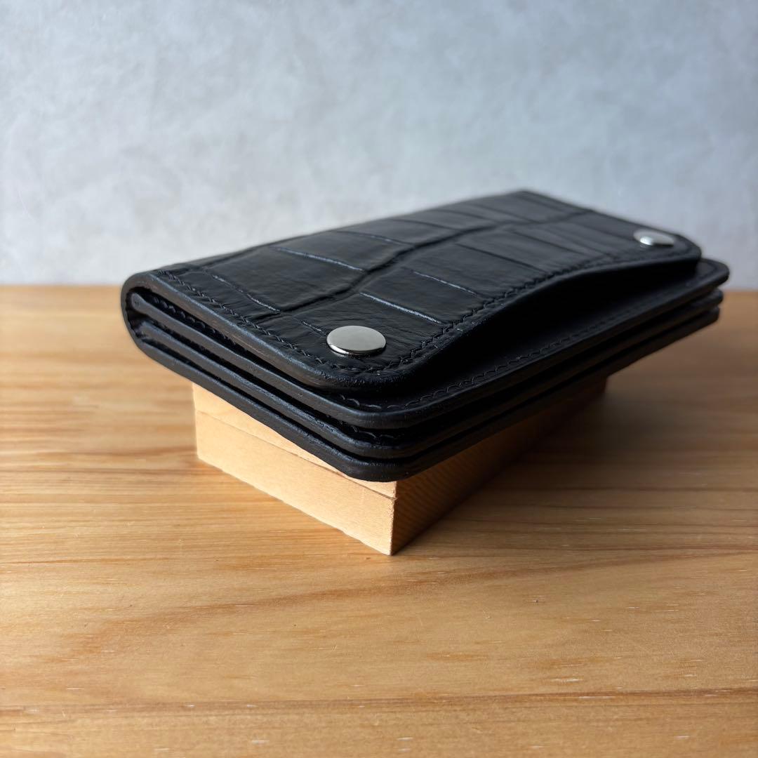 takeshitto【ブラック&クロコダイル】ミドルトラッカーウォレット