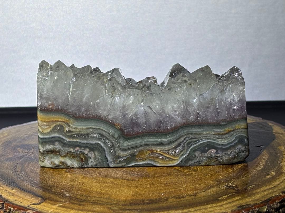 ウルグアイ産　天然非加熱　プラシオライト　グリーンアメジスト　244g