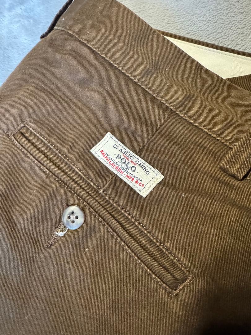 ラルフローレン 2タック チノパン ブラウン