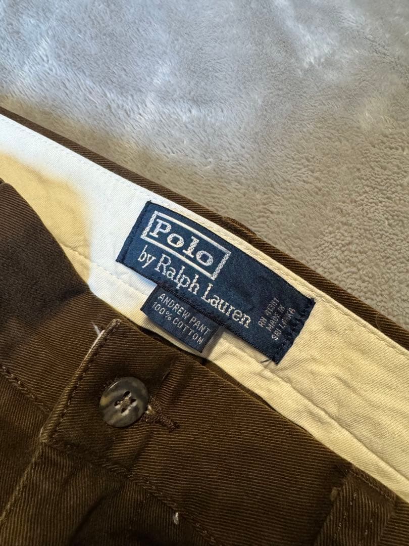 ラルフローレン 2タック チノパン ブラウン
