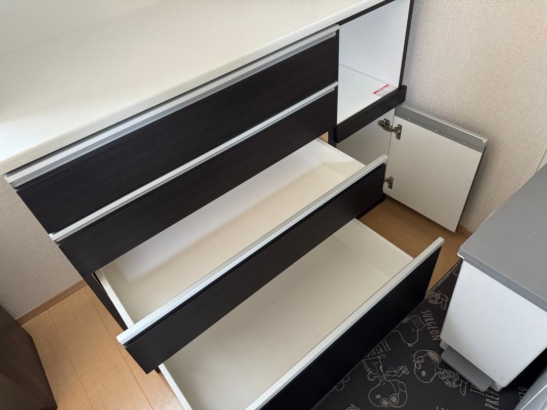 奈良発 120cm ニトリ レジューム 食器棚 キッチンボード 家電レンジ収納