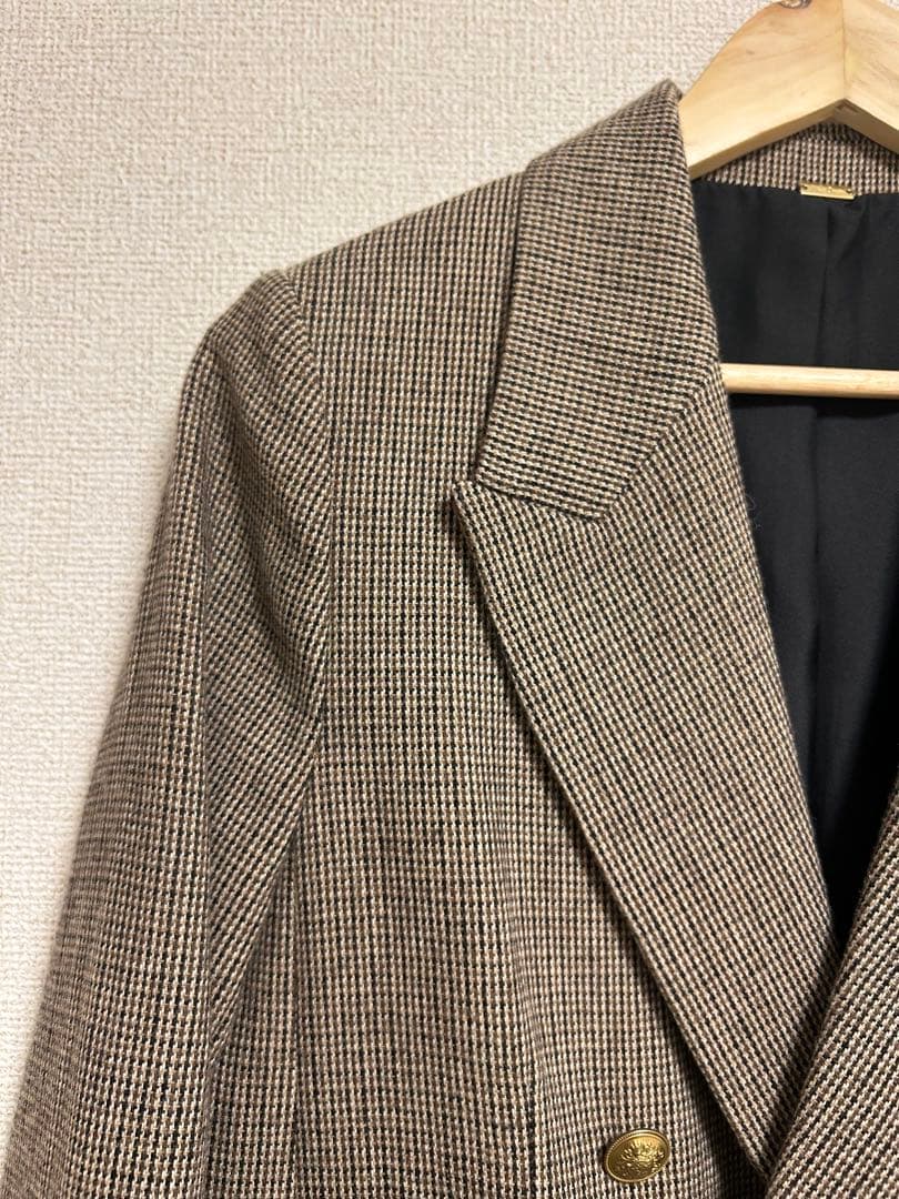 今季　ミラ オーウェン　チェック金釦ダブルブレストブレザー