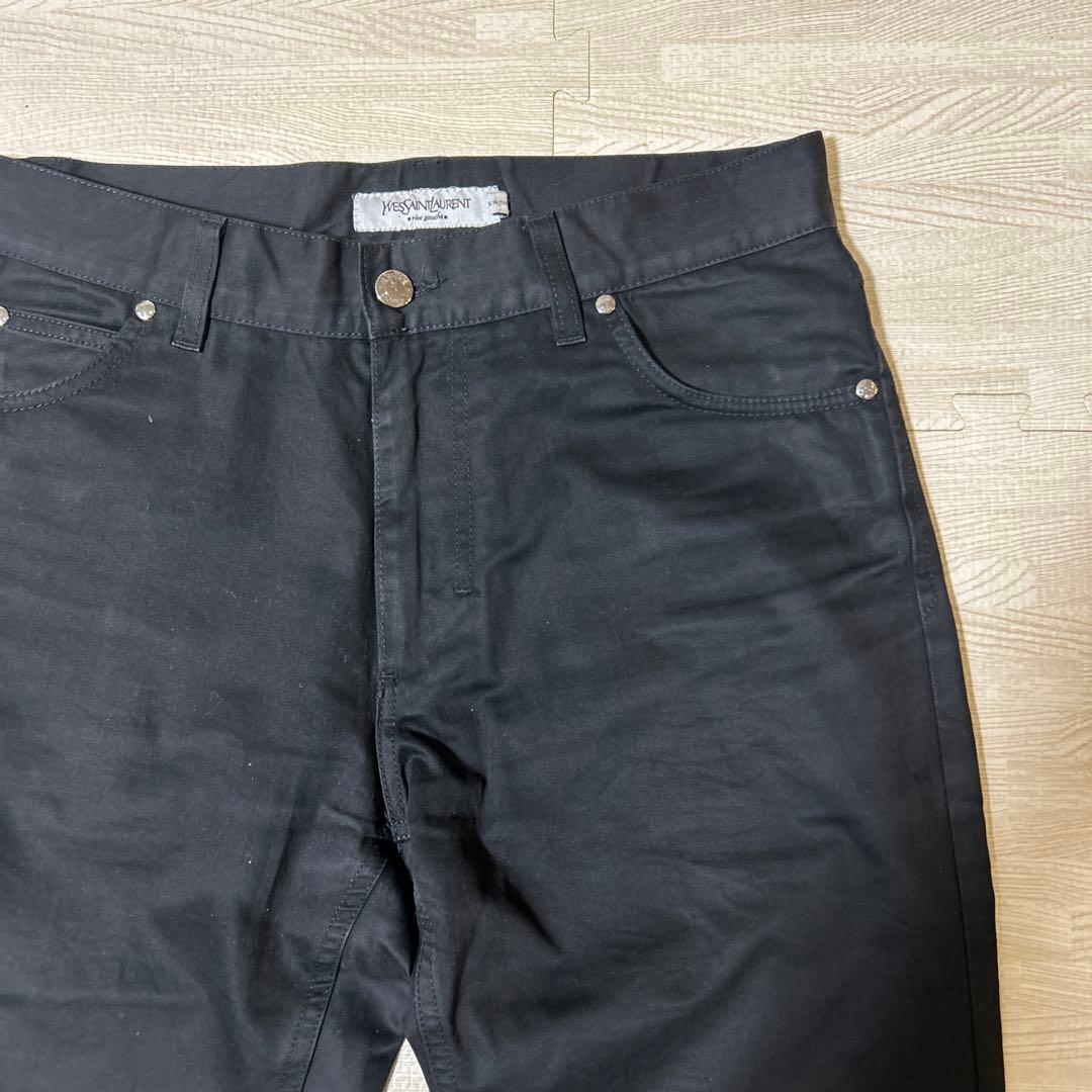 イヴサンローランリヴゴーシュ　フレアチノパンツ　46 BLACK
