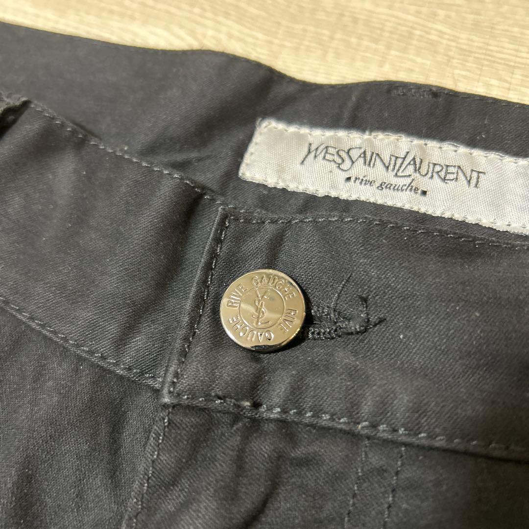 イヴサンローランリヴゴーシュ　フレアチノパンツ　46 BLACK