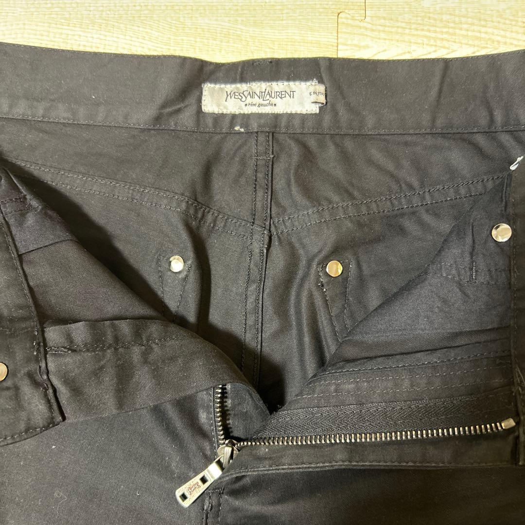 イヴサンローランリヴゴーシュ　フレアチノパンツ　46 BLACK