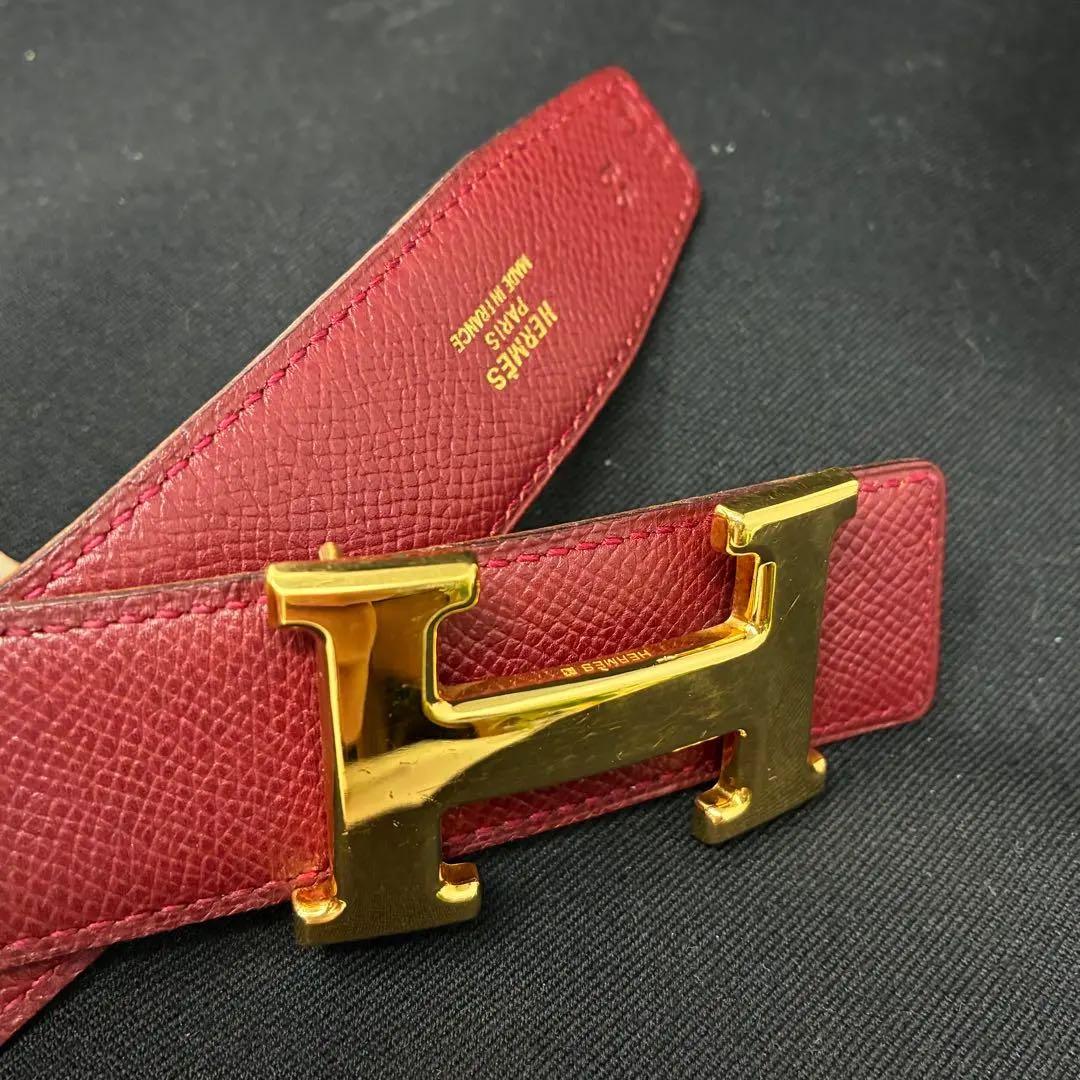 美品　 エルメス コンスタンス レザー ベルト レディース リバーシブル