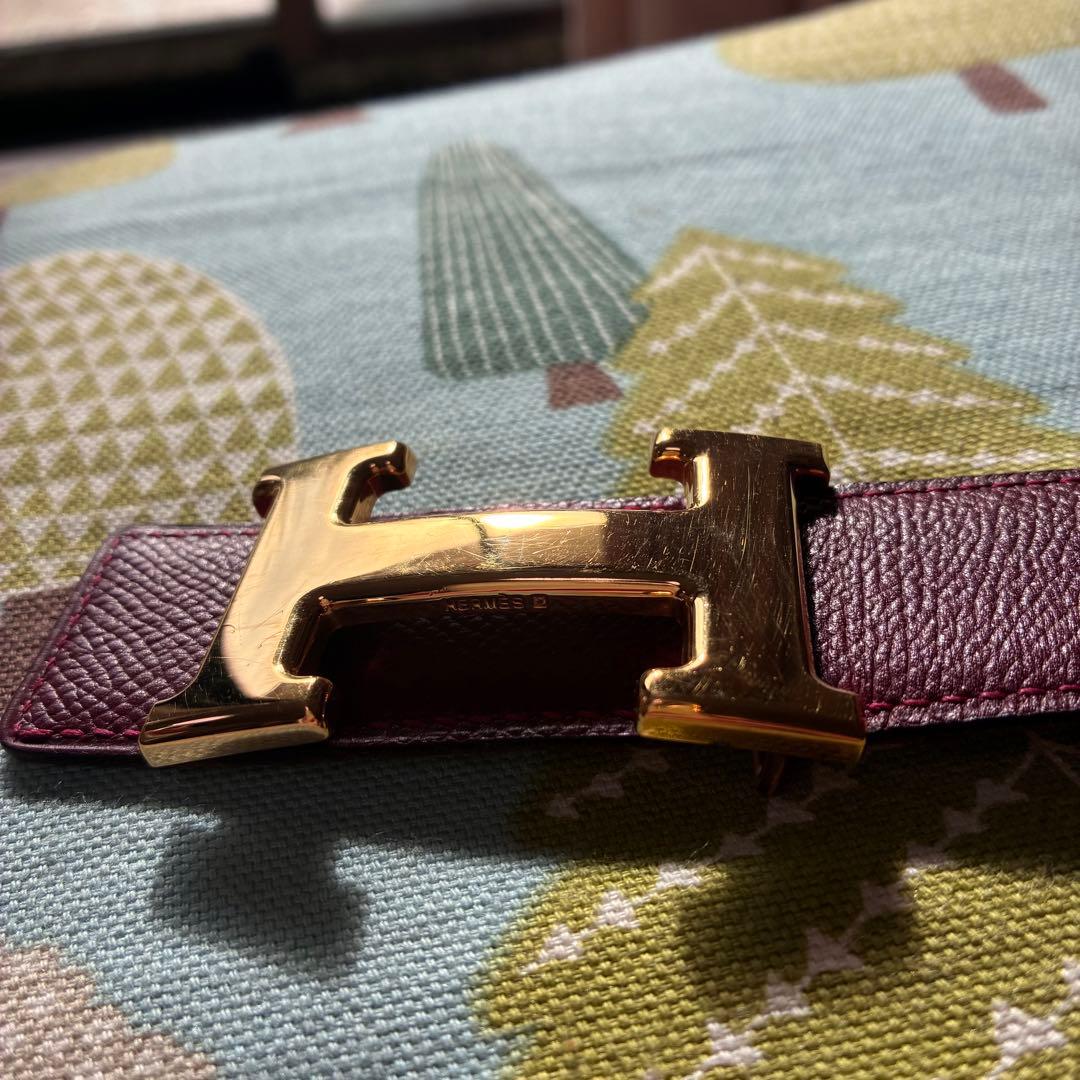 美品　 エルメス コンスタンス レザー ベルト レディース リバーシブル