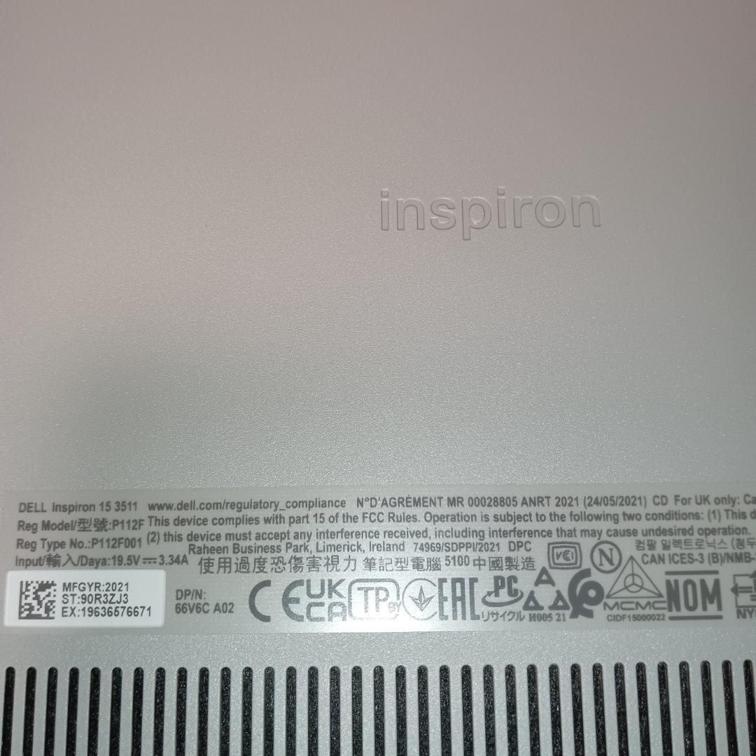 美品Inspiron 15 3511 i5 24GB SSD256G