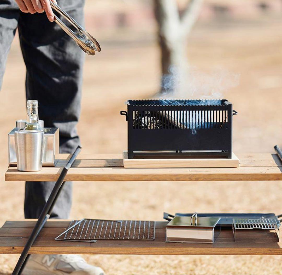炭焼き器 ステンレス グリル HotCamp ＋Base フルセット 耐熱黒