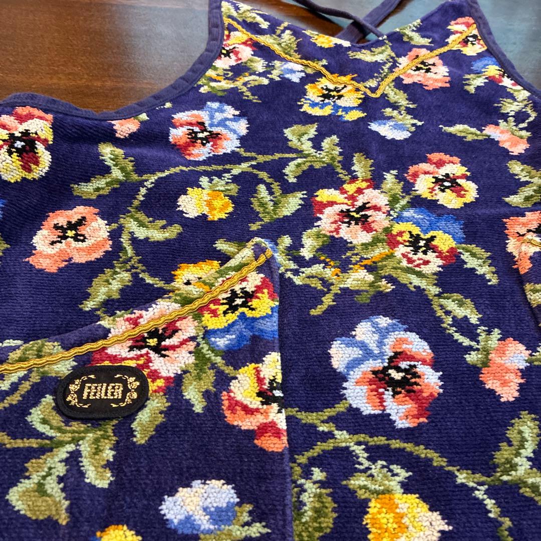 フェイラー　エプロン　ネイビー