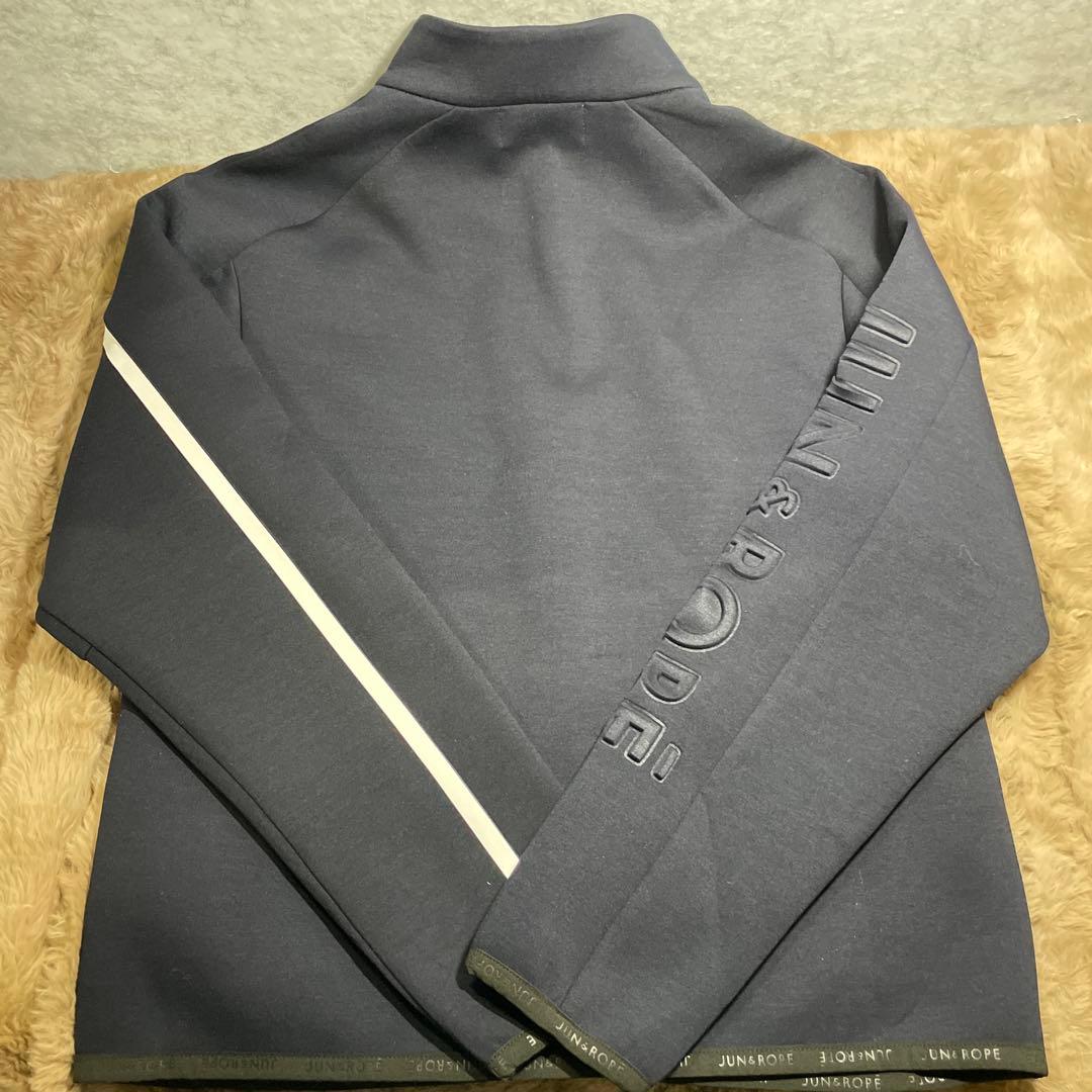 JUN&ROPE ダンボールニットエンボスロゴブルゾン ネイビー