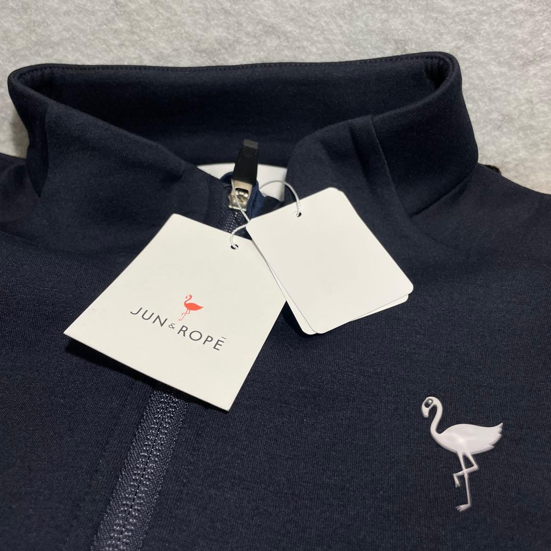 JUN&ROPE ダンボールニットエンボスロゴブルゾン ネイビー