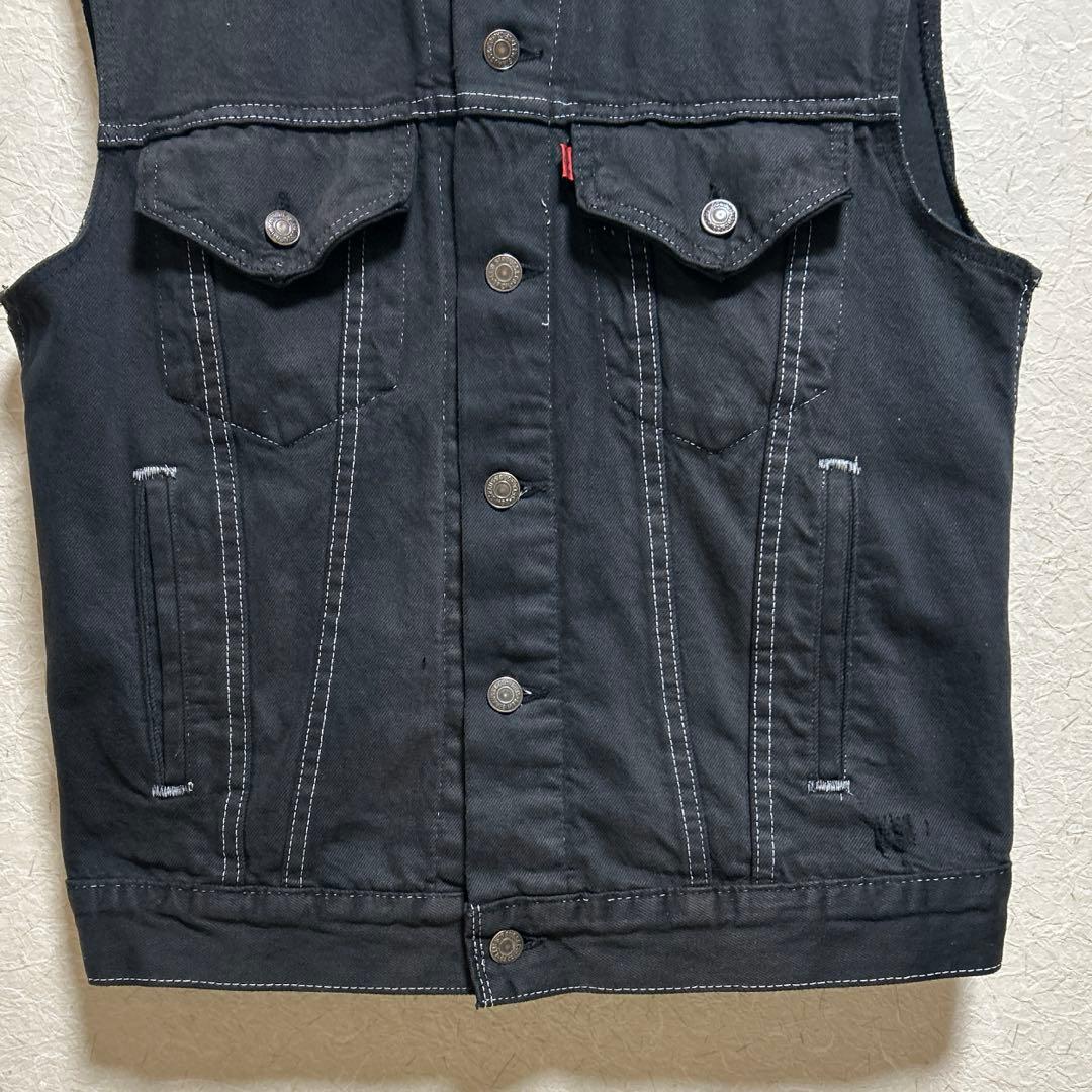 わ*こ様 Levi's USA製 デニム　ベスト　ブラック　後染め　70506