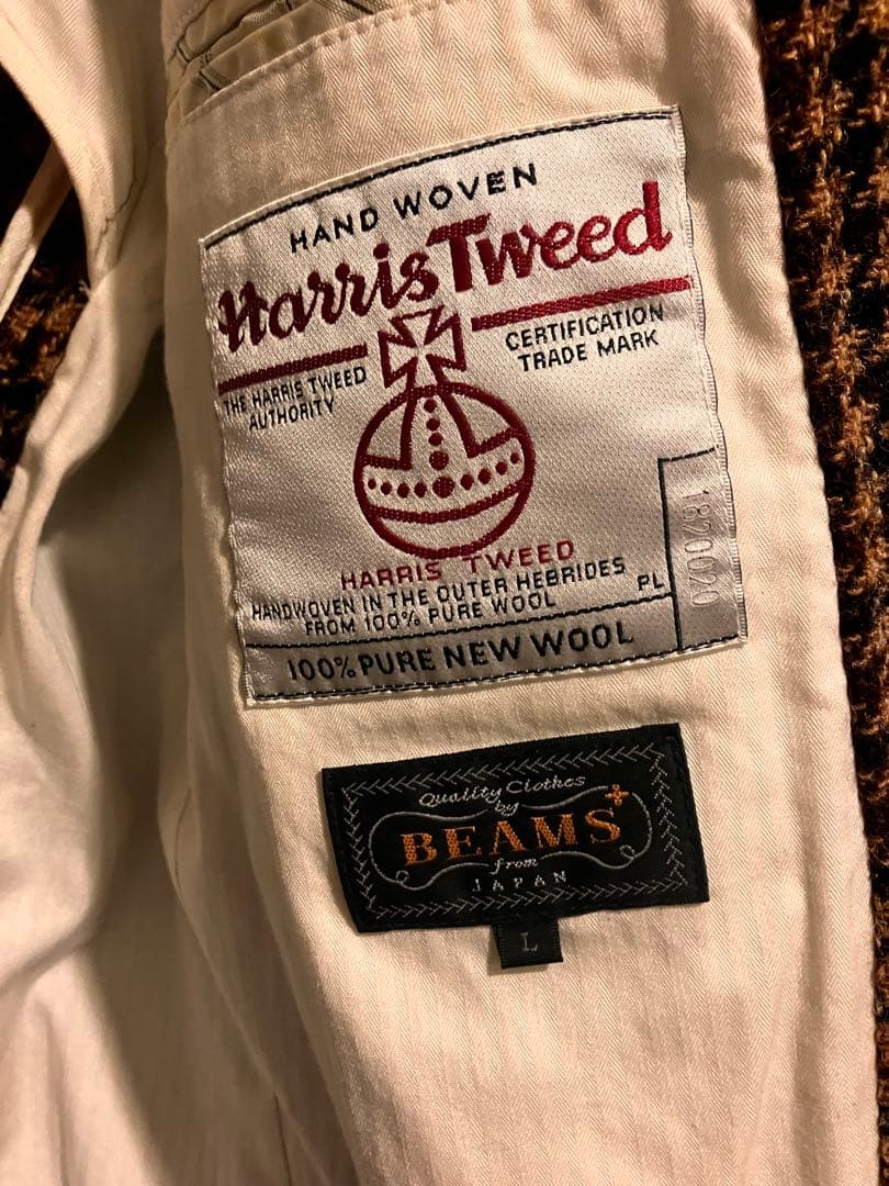 ビームスプラスHarris Tweed テーラードジャケット Lサイズ