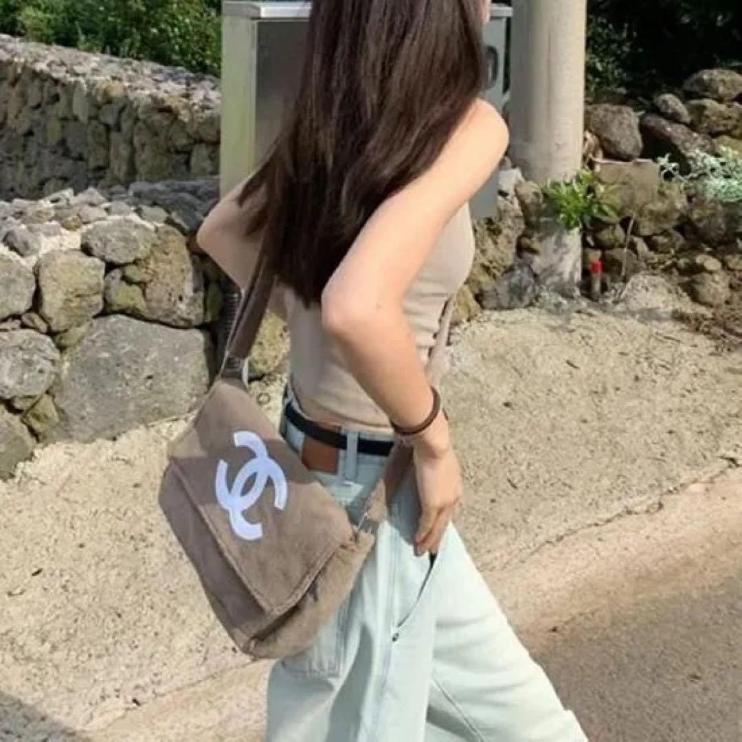 み*ケ様 CHANEL シャネル ミニバッグ ポーチ コーヒーブラウン×ホワイト