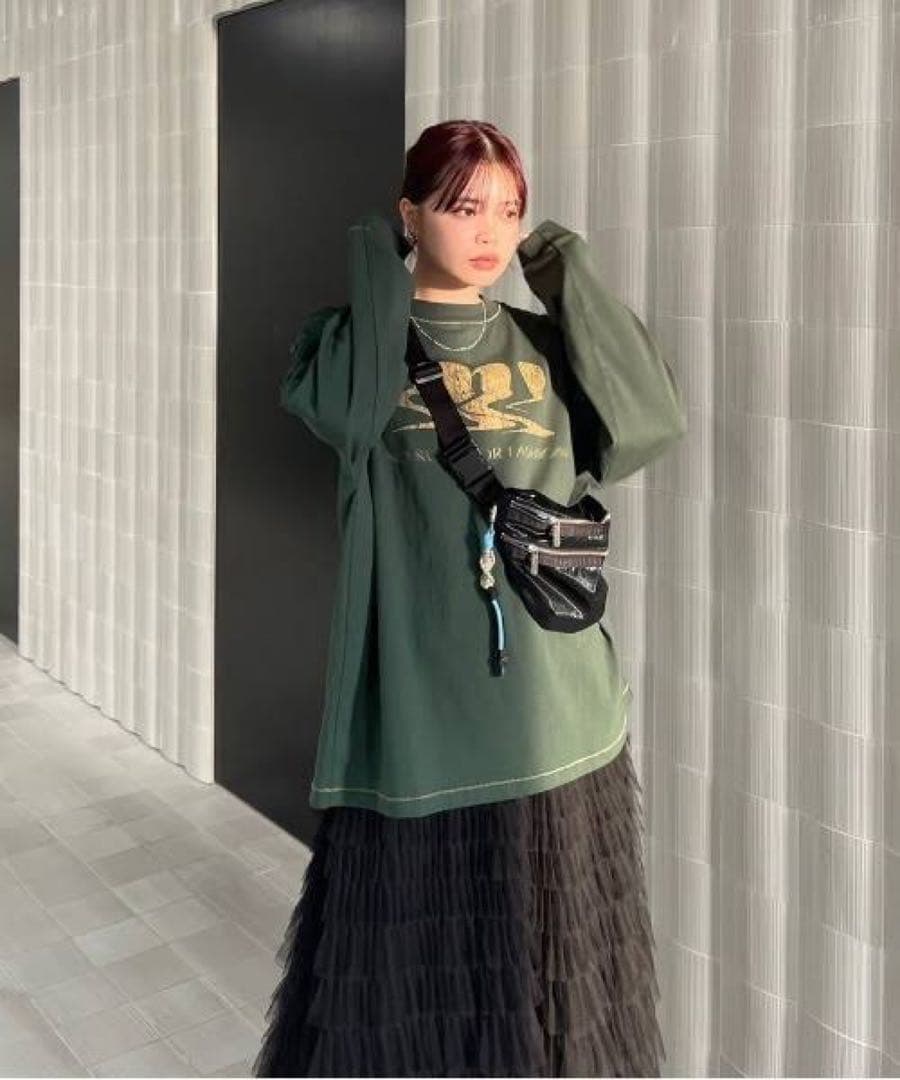 【極美品】 AMERI AM LOGO OVER LONG TEE