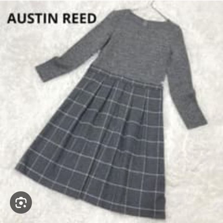 未使用品　オースチンリード　切り替えワンピース　ウール　38　ベルト付き