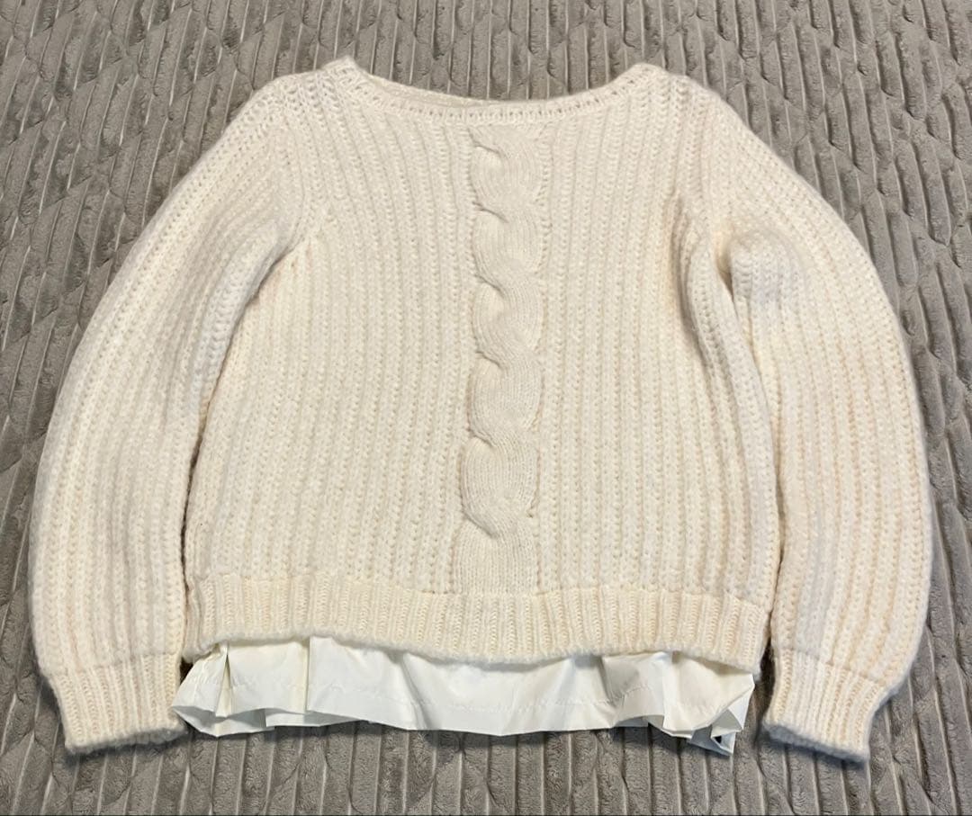モンクレール アルパカ ケーブル編み ニットセーター サイズS アイボリー