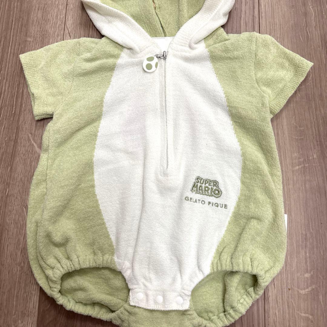【美品】80 ジェラートピケ　ヨッシー　ロンパース　半袖