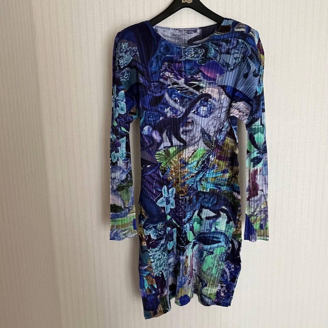 PLEATSPLEASE イッセイミヤケ チュニック　ブルー　3