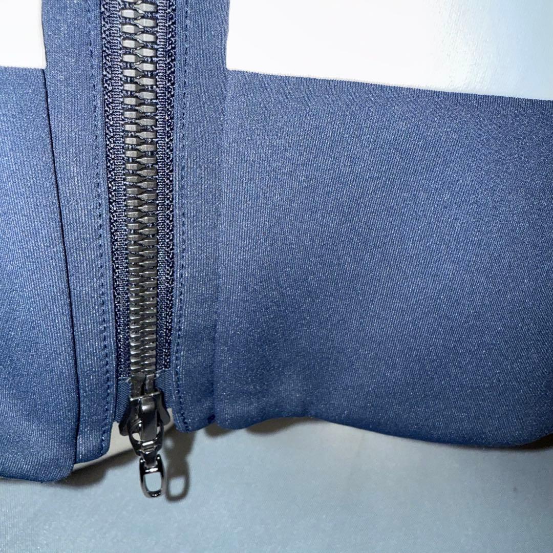 【極美品】LANVIN SPORT ノーカラー　薄手　ジップ　ゴルフ　白　LL