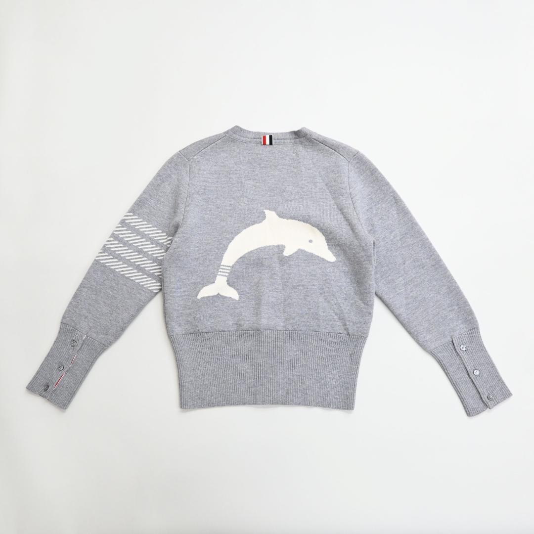 □ 44611★年 トムブラウン ドルフィンカーディガン ライトグレー 40\"