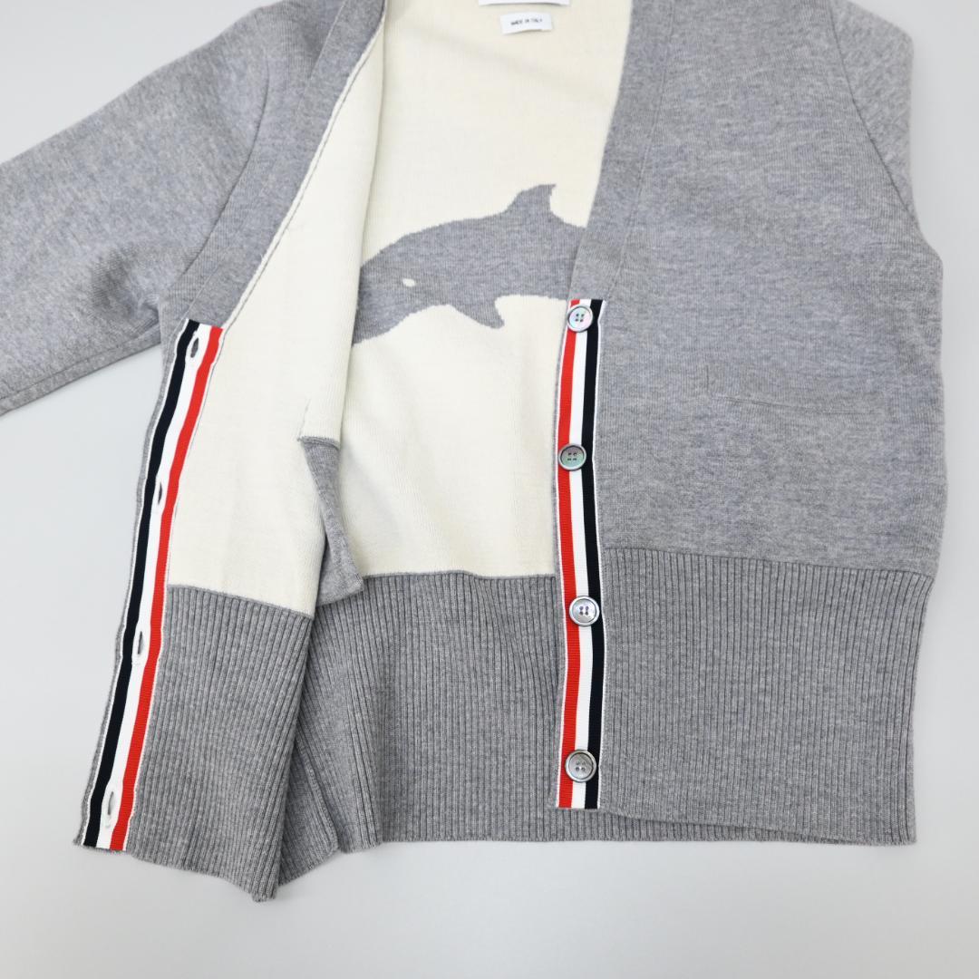 □ 44611★年 トムブラウン ドルフィンカーディガン ライトグレー 40\"