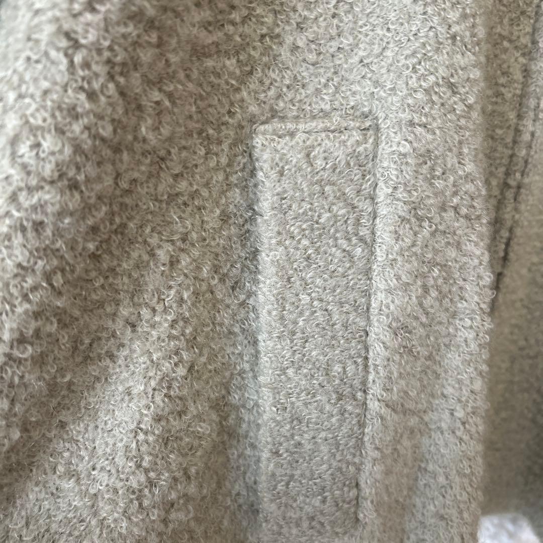 【美品】グレースコンチネンタル ホックスファ フード付きポンチョ グレーベージュ