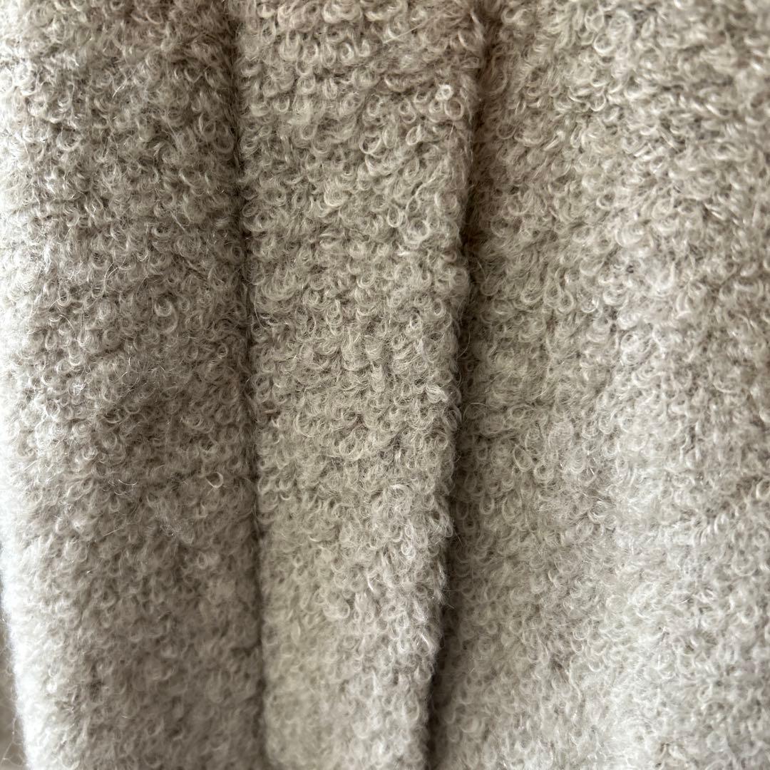 【美品】グレースコンチネンタル ホックスファ フード付きポンチョ グレーベージュ