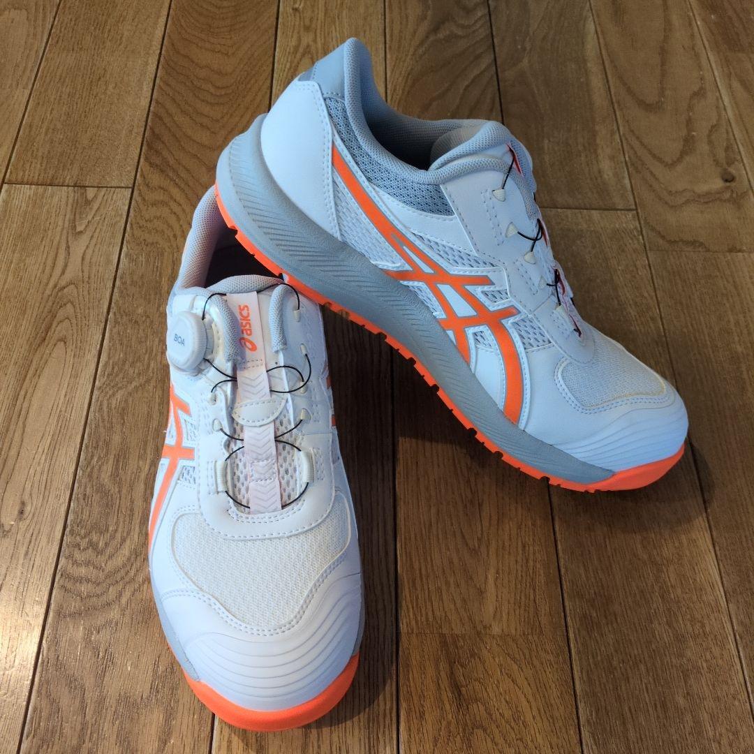 ASICS ボアシステム安全靴 CP219BOA ホワイト/オレンジ