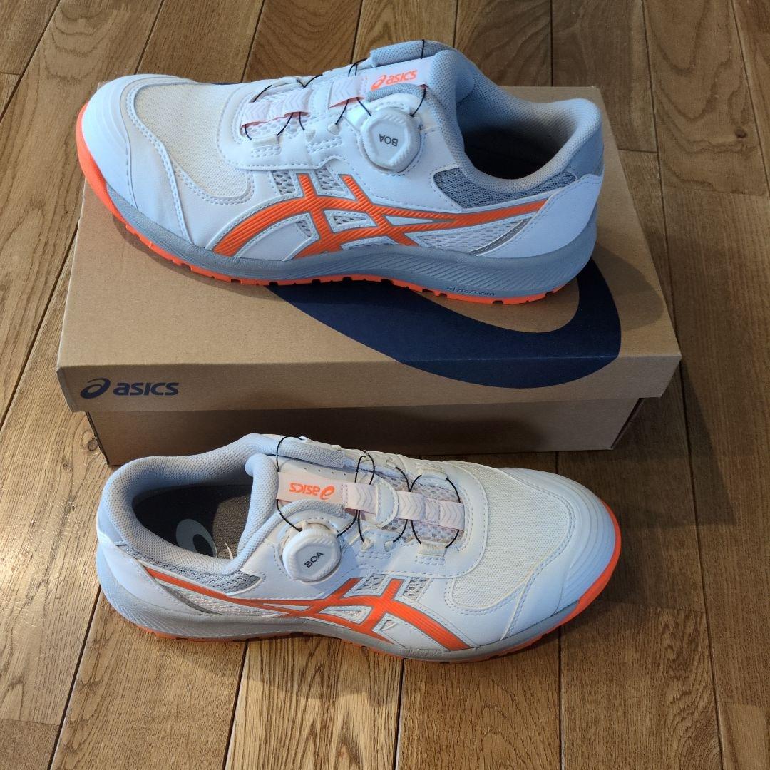 ASICS ボアシステム安全靴 CP219BOA ホワイト/オレンジ