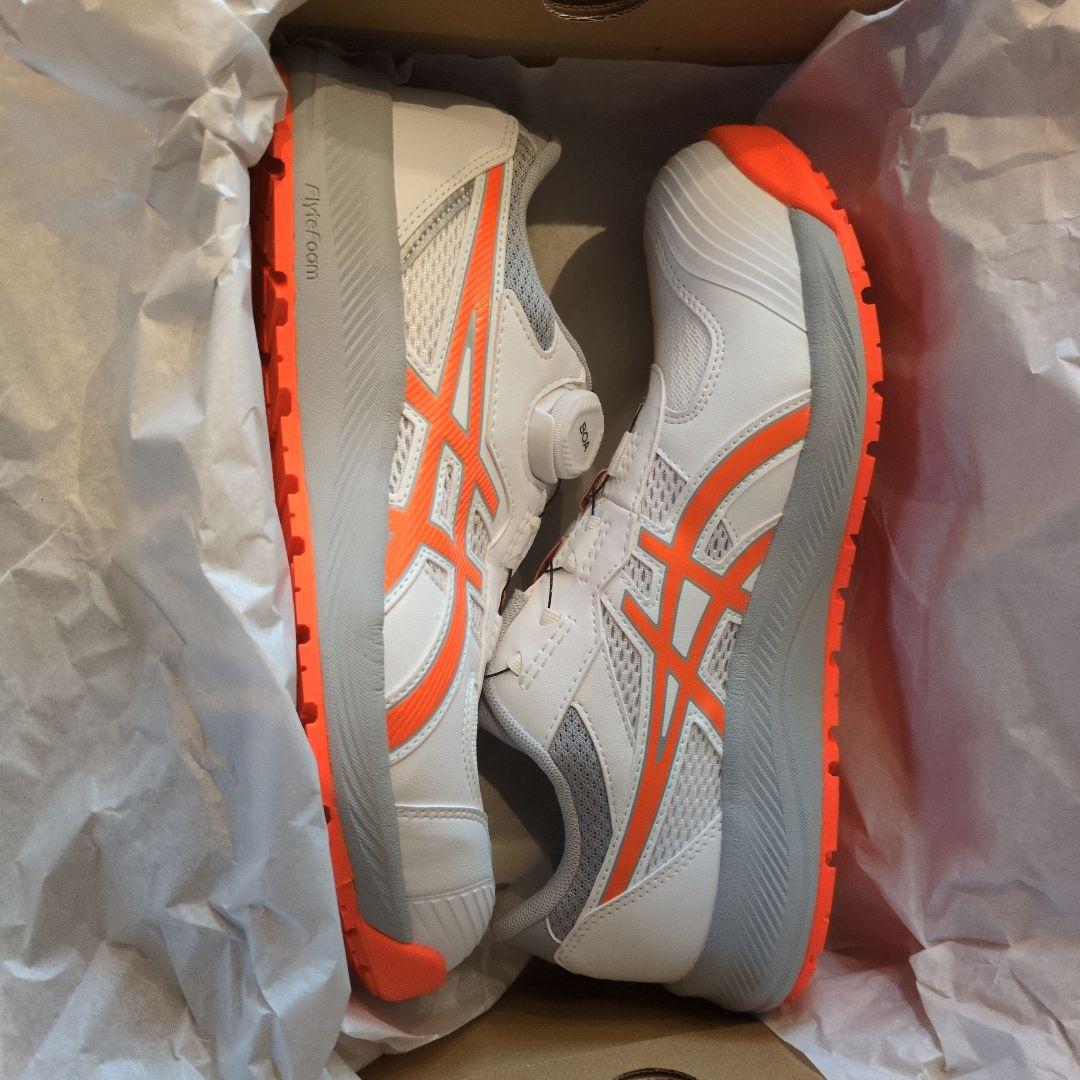 ASICS ボアシステム安全靴 CP219BOA ホワイト/オレンジ