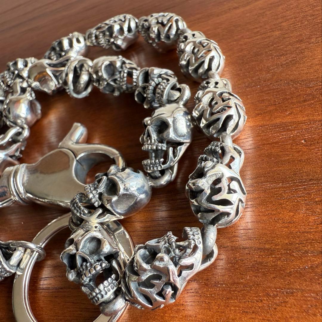 silver925無垢　【新品】トライバル　スカル　髑髏　ウォレットチェーン限定