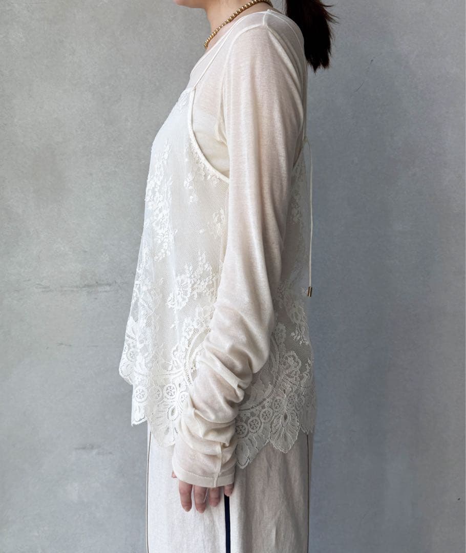 【未使用美品】DouDouスカラレースキャミ