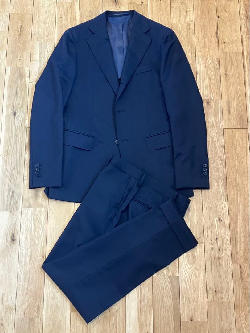 超美品！EDIFICE ダークネイビー2Bスリムスーツ 46