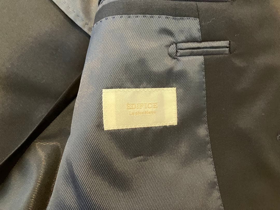 超美品！EDIFICE ダークネイビー2Bスリムスーツ 46