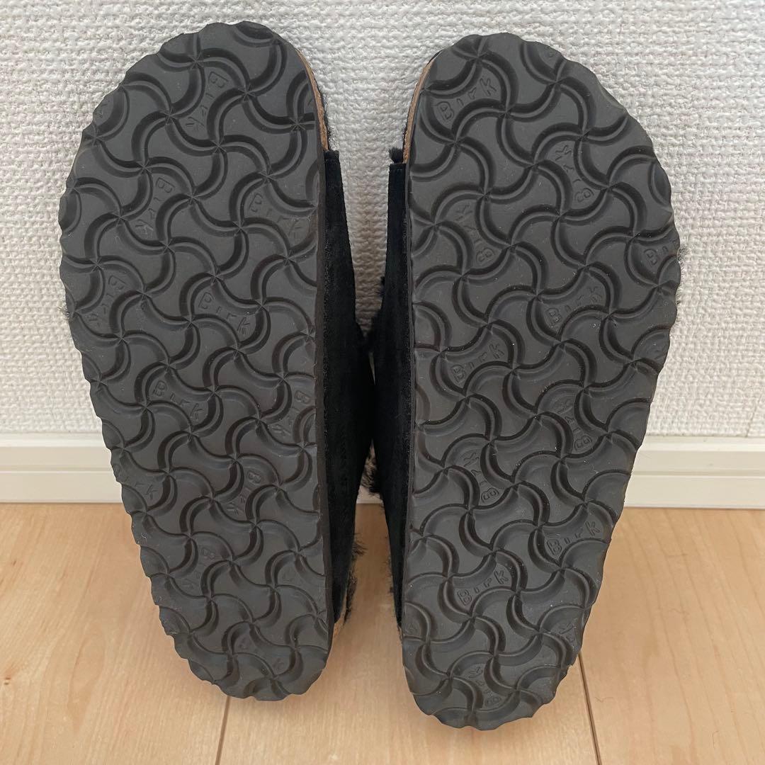 【美品】ビルケンシュトック アリゾナ 36 ファー ブラック サンダル