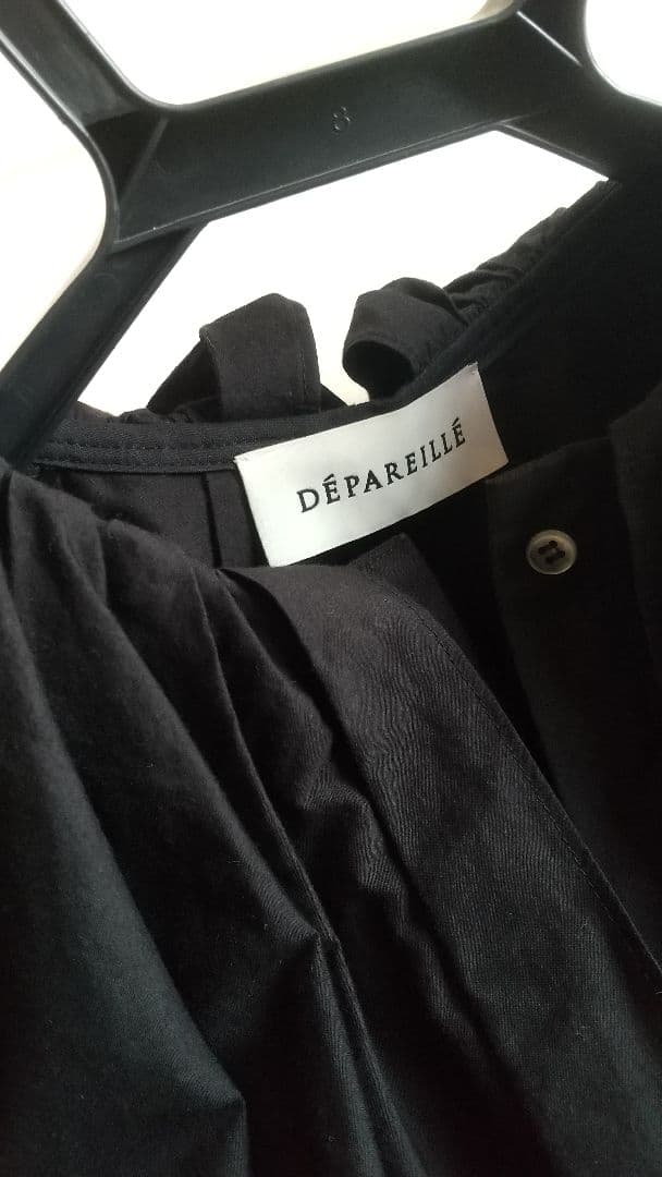 デパリエ コットン×シルク フリルオーバーカラーブラウス 38