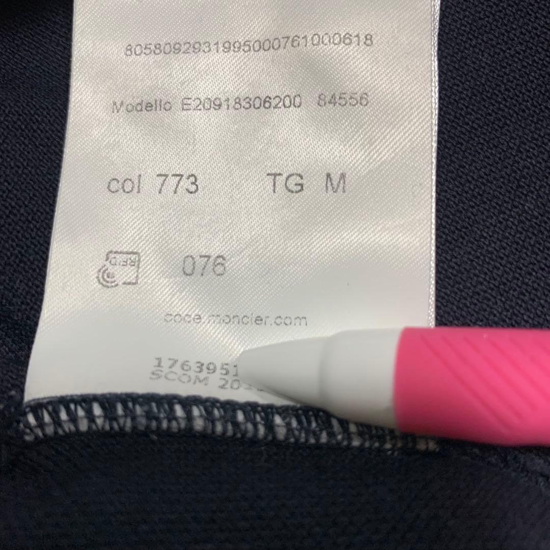 MONCLER 襟トリコライン　ワッペン　M ネイビー ポロシャツ　4S483