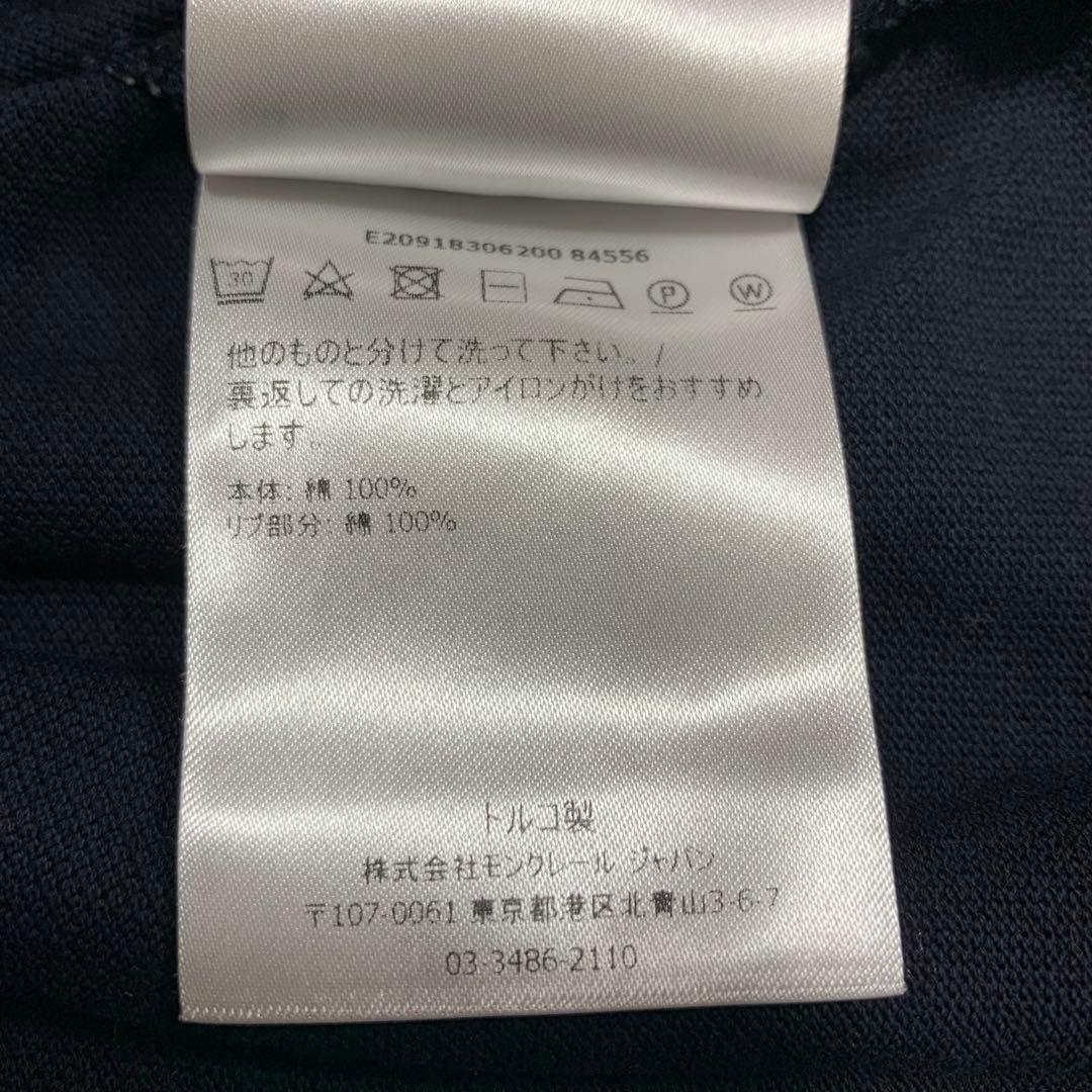 MONCLER 襟トリコライン　ワッペン　M ネイビー ポロシャツ　4S483