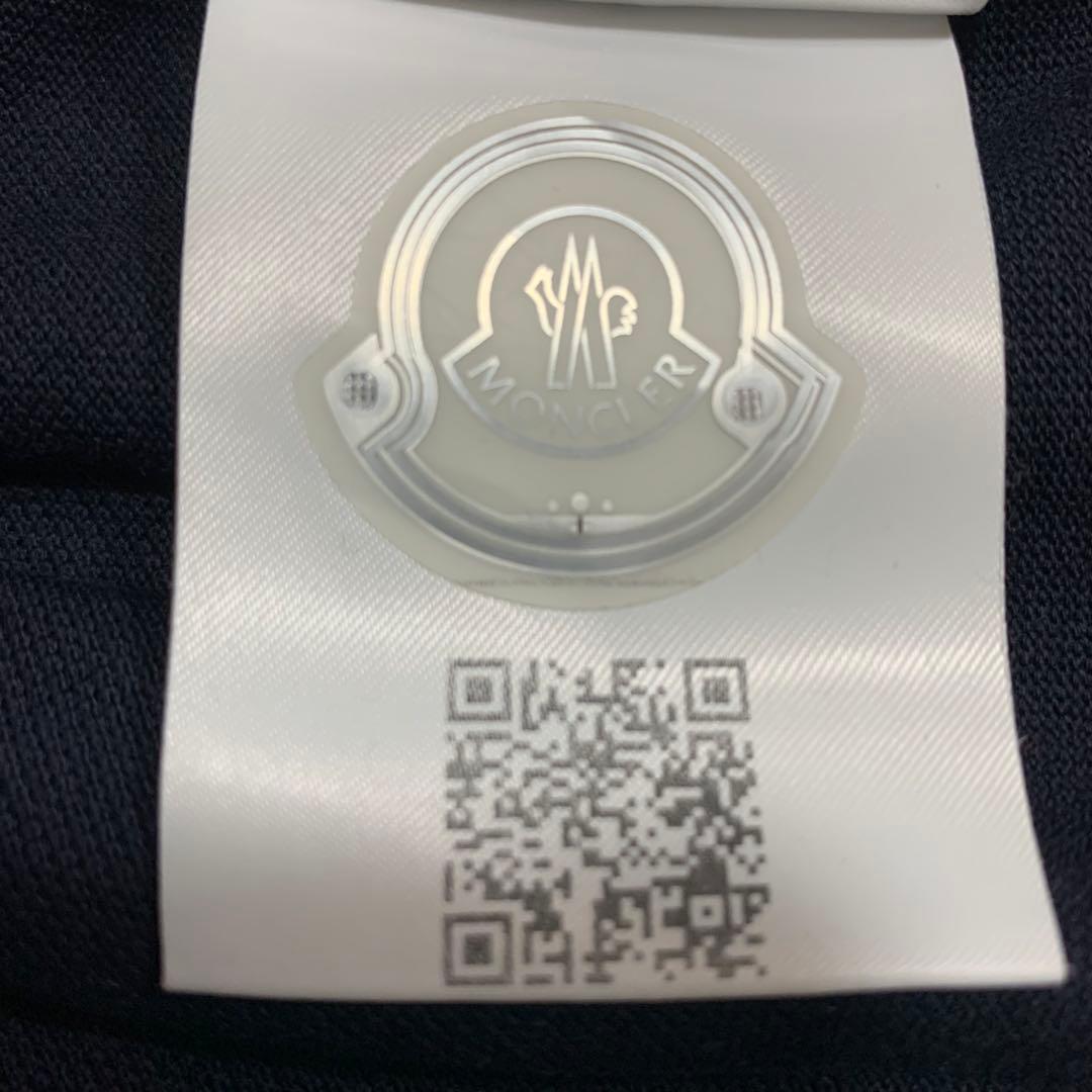 MONCLER 襟トリコライン　ワッペン　M ネイビー ポロシャツ　4S483