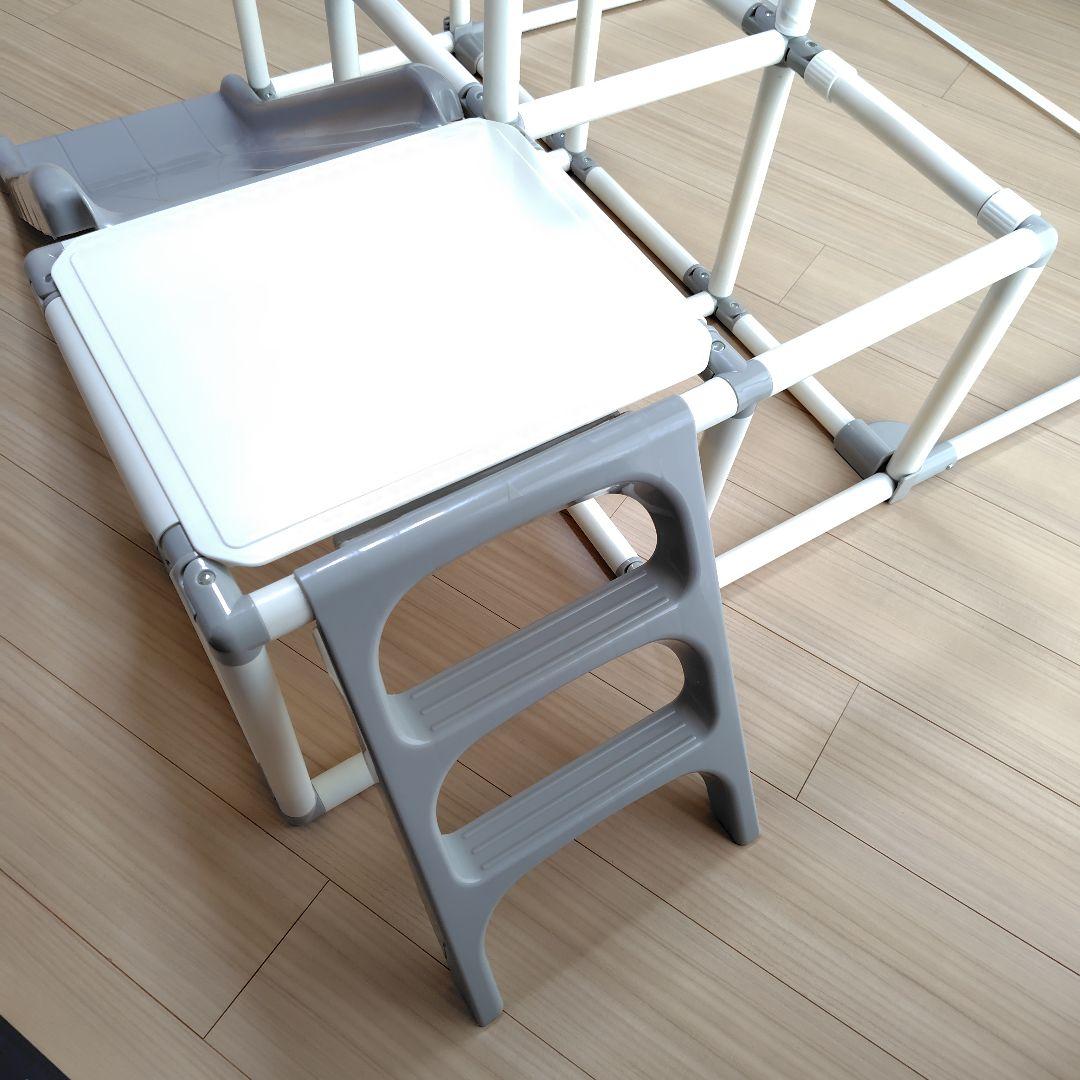 r*7様 おりたたみわんぱくスライダージム ブランコ 鉄棒 滑り台 グレー