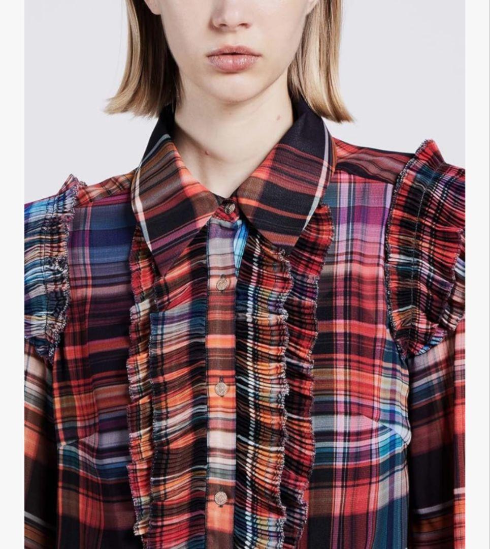 DOUBLE STANDARD CLOTHING ミックスチェックブラウス 38