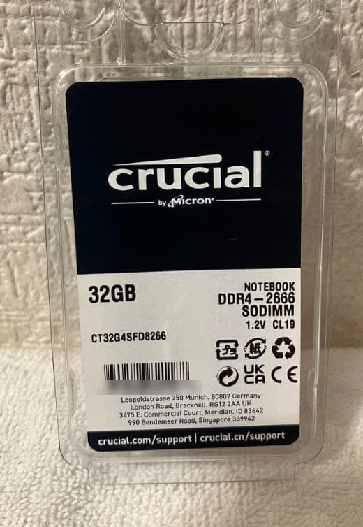 crucial 32GB DDR4 メモリー　期間限定特価