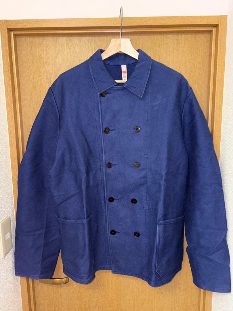 オランダ　ダブルブレストモールスキンワークジャケット