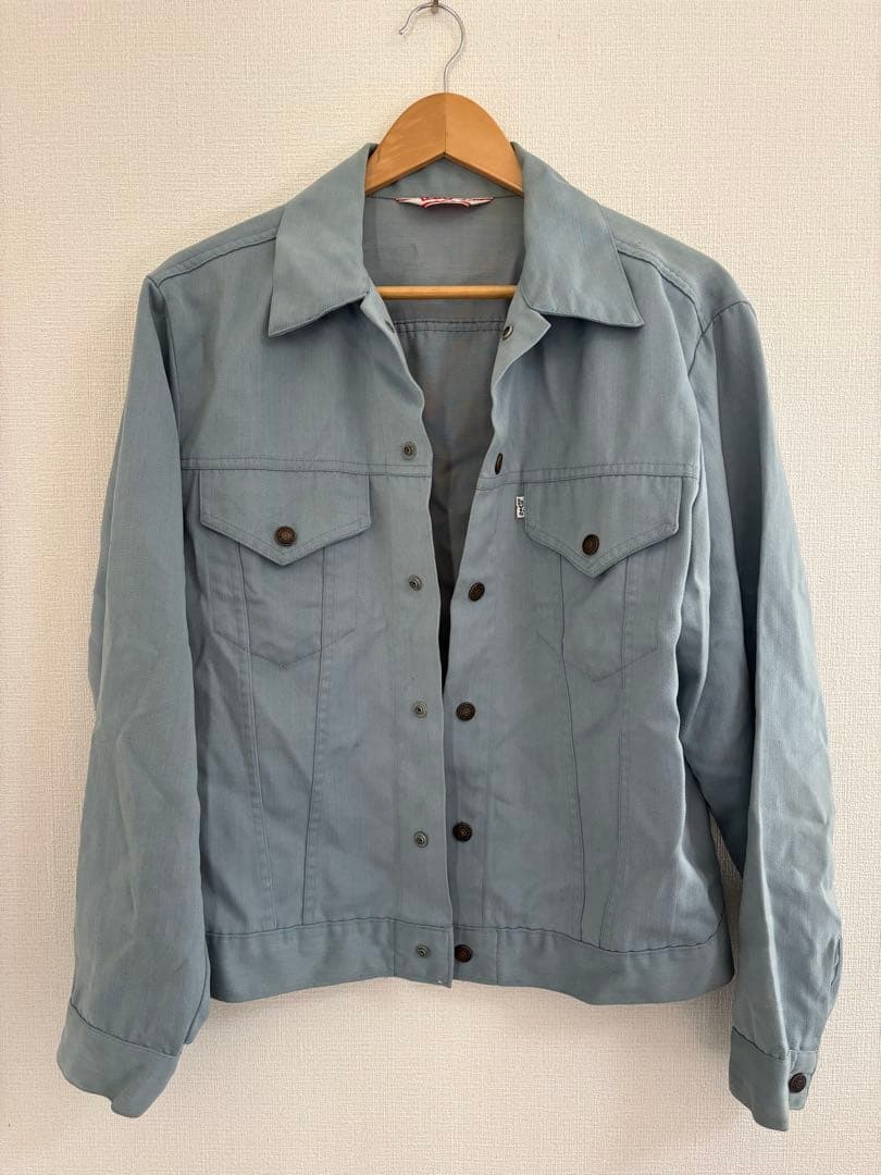 限定価格 levi's コットンツイルトラッカージャケット42 サックスブルー