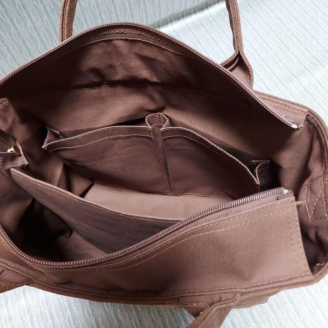 組み紐模様のトートバッグ(A4サイズ)ショルダータイプ