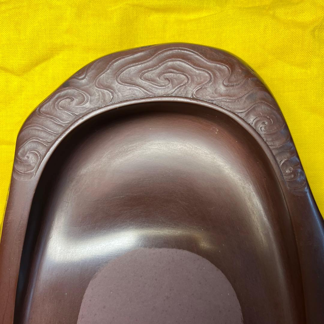 ⭕️紅渓石硯　相馬羊堂　希少　彫刻入　6寸大　美品大型　宮崎県延岡市　女性好み