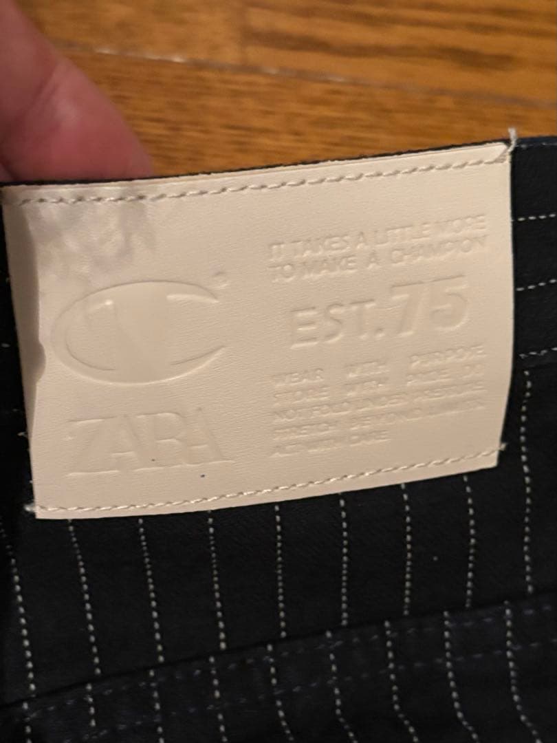 [中古]CHAMPION × ZARA ストライプ バギーフィットジーンズ 36